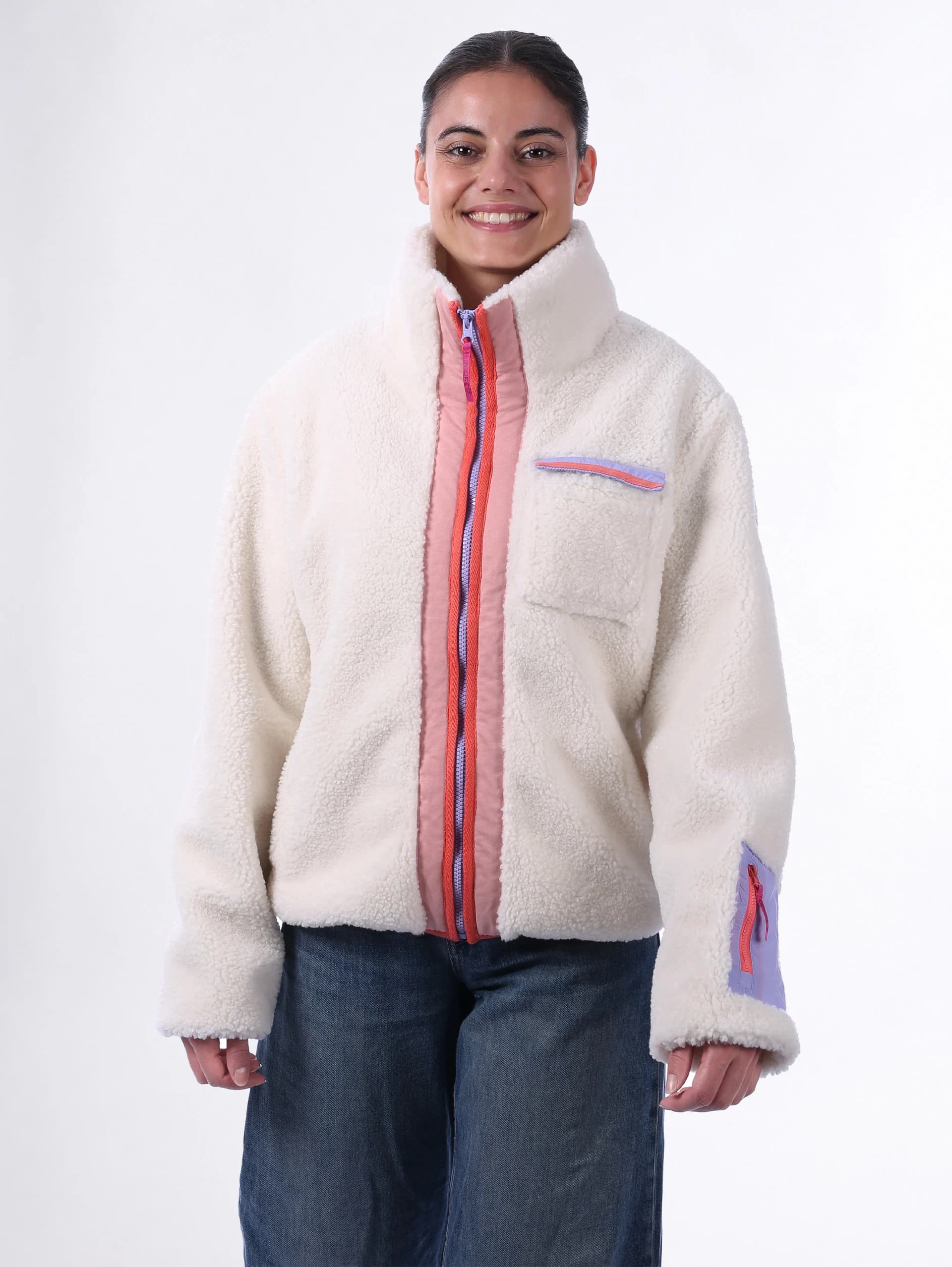 Polaire femme sherpa MARAHU - OFF WHITE