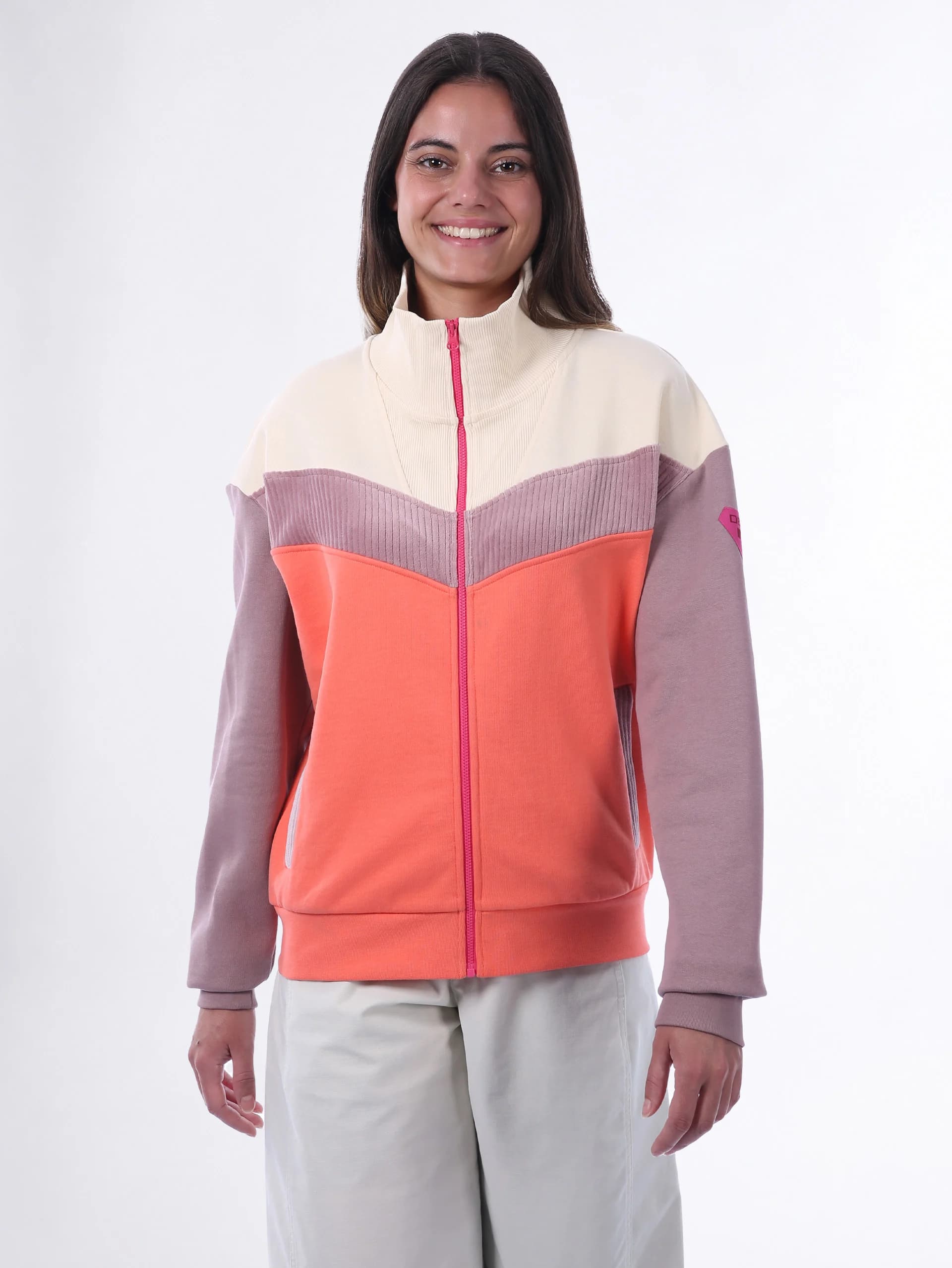 Sweat femme zippé IMERI Héritage - CORAL